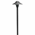 Path Light, 1 W Wedge T5 LED/Incandescent Textured Black Aluminum Dome