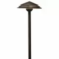 3.8 W 2700K Integrated LED Aged Bronze Aluminum Round Tiered Path Light | KIC16124AGZ27