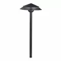 3.8 W 3000K Integrated LED Textured Black Aluminum Round Tiered Path Light | KIC16124BKT30