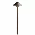 2 W 3000K Integrated LED Textured Architectural Bronze Aluminum Short Stepped Dome Path Light | KIC15821AZT