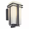 150 W Medium A21 Incandescent Black Cast Aluminum Wall Light | KIC49202BK