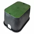 NDS Valve Box, 14" X 19" Rectangular Standard W/Overlapping Green Cover | 113BC