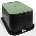 13" x 20" Rectangular Black Box Reclaimed Water Standard Jumbo with Overlapping Black Cover Valve Box | NDB117BCR