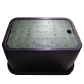 10" x 15" x 10" Rectangular Black Box Standard with Overlapping Green Cover Valve Box | NDBD1000SG