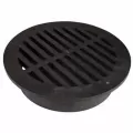12" Round Black Flat Drain Grate | NDS1240