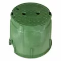 10" Round Green Box Sewer Pro-Spec Corrugated with Overlapping Green Cover Valve Box | NDB312BCS