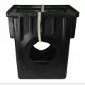 18" x 18" Square 2-Outlet Black Catch Basin | NDS1882