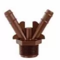 3/4" Insert x MPT 2-Way For 12 mm 0.426" Techline EZ Dripline V-Adapter | NETT122W075MA