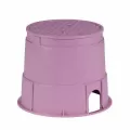 10" Round Purple Body Irrigation Control Valve Professional with Overlapping Purple Lid Valve Box | RBBPVB10RNDP