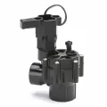 1" Male x Barb Black Heavy-Duty Plastic 15 - 150 psi DVF Series Straight Automatic In-Line with Flow Control Sprinkler Valve | RBL100DVFMB