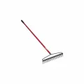 60" Red, Powder Coated Aluminum Handle 17" Steel Plug Blade Landscape Contractor 16 Tine Bow Rake | STR42604