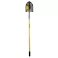 9.5" x 11.5" Blade 14 ga Yellow Professional Grade Fiberglass Handle Round Forward Turned Step Perforated Point Shovel | STR49500