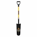 16" Blade 10 ga Premium Fiberglass Handle Drain Forward Turned Step Spade Shovel | STR49777