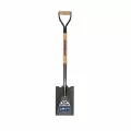 7" x 12" Blade 16 ga Precision Lathe Turned Hardwood Handle Forward Turned Step Garden Spade | STRSVGD24