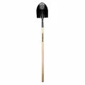 8.6" x 10.5" Blade 16 ga Clear Lacquer Contoured Hardwood Handle Round Point Shovel | STRSVLR90