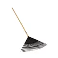 54" Wood Handle 24" Black Blade Leaf Rake | STR40882