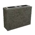 36" x 12" x 26" Natural Straight Stacked Slate Large Wall Base | AQS78278