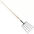 Tampered Steel Blade 54" Northern Ash Wood Handle 5-Tine Hay Fork | CORFK71005