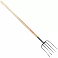 Tampered Steel Blade 54" Northern Ash Wood Handle 5-Tine Manure Fork | CORFK72005