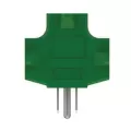 125 VAC 15 A 2-1/4" x 1-3/8" x 1-3/4" Green Heavy-Duty 3-Outlet Adapter | MEN3704143