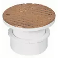 4" PVC Adjustable Round with 6" Brass Scored Skid Resistant Cover Cleanout | IPS4841A