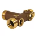 1-1/4" MIP x FIP Brass Short with (2) 3/4" Drain Hole Tank Tee | MRLBAT1252