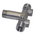 1" x 3/4" MIP x FIP 304 Stainless Steel Short with (2) 1/2" Drain Hole Tank Tee | MRLSSAT1002S