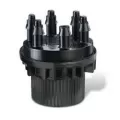 1/2" x 1/4" FPT x Barb 1 gph Plastic Black XB Series Pressure Compensating 6-Outlet Drip Emitter | RBXXBT106
