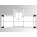 2" x 2" x 1-1/4" Gasketed x Gasketed x Acme PVC SDR-21 1-Piece Reducing Service Tee | HRP153205