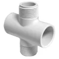 Sch 40 PVC Manifold Cross 1" Slip x Slip x MTHD x MTHD | 421A-010