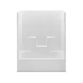 2" 60" x 32" x 72" AcrylX Applied Acrylic Smooth/White 1-Piece Everyday Series with Left Drain Tub Shower | AQT2603SGLWH
