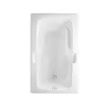 2" 60" x 36" x 21-1/2" Cast Acrylic White 1-Piece Soaker Montrose I - Elements Series with Universal Drain Bathtub | AQT4160620VWH