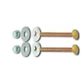 1/4" x 3-1/2" Brass (2) Nickel-Plated Open End Nuts Closet Bolt Set | EZE40025