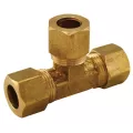 3/8" x 3/8" x 1/4" Compression Brass Style 64 Series Lead-Free Reducing Tee | JSCC74037LF
