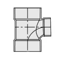 6" x 6" x 4" Hub White PVC P401 Series Reducing Sanitary Tee | DWPST432