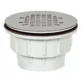 PVC White 825 Series Receptor Base Style Solvent Weld with Stainless Steel Strainer Shower Module Drain | SIO82527P