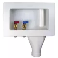 13" x 5-5/8" White Brass Valve W8902 Series Wide Mouth Washing Machine Outlet Box | IPSW8902