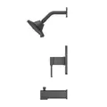 1/2" NPT 5-5/16" x 3-15/32" Metal Matte Black Multi-Function 1-Handle Deckard Series Tub and Shower Trim | PPFLG898DAB