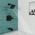 1/2" NPT 5-5/16" x 3-15/32" Metal Matte Black Multi-Function 1-Handle Deckard Series Tub and Shower Trim | PPFLG898DAB