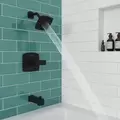 1/2" NPT 5-5/16" x 3-15/32" Metal Matte Black Multi-Function 1-Handle Deckard Series Tub and Shower Trim | PPFLG898DAB