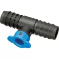 1" x 1/2" Barb x Barb x Push Blue Tee | BLK37904