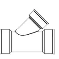 ADS Reducing Wye, Bell-End HDPE 45 Degrees Degrees Watertight Dual Wall Injection Molded Black 6" x 6" x 4" | DFD0680WT