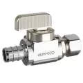 1/2" x 1/4" PEX Crimpex x OD Compression Chrome-Plated Lead-Free Brass Straight Stop Valve | DHL511PX330