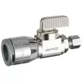 1/2" x 1/4" Quick Grip x Compression Chrome-Plated Lead-Free Brass Straight Stop Valve | DHL511QG330