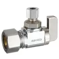 5/8" x 1/4" Copper Compression Chrome-Plated Lead-Free Brass Angled Stop Valve | DHL6113330
