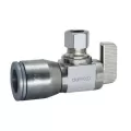 1/2" x 3/8" Quick Grip x Compression Chrome-Plated Lead-Free Brass Angled Stop Valve | DHL611QG331