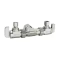 1/2" x 3/8" x 1/4" Compression Chrome-Plated Lead-Free Brass 2-Angle Dual Outlet Valve | DHLE334000