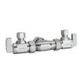 5/8" x 3/8" x 3/8" Compression Chrome-Plated Lead-Free Brass 2-Angle Dual Shut-Off Valve | DHLE334001