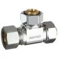 5/8" Compression x Female Compression x Female Compression Chrome-Plated Lead-Free Brass Universal Tee | DHLE334343PL