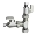 5/8" x 3/8" x 1/4" Compression Chrome-Plated Lead-Free Brass 2 Straight Dual Shut-Off Valve | DHLE335000